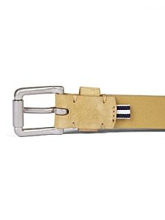 Peter Werth Airdrie suede and leather belt Sand