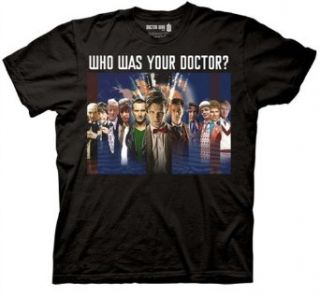 Dr Doctor Who Shirt Doctor Montage Adult Black Tee Shirt at  Men�s Clothing store Fashion T Shirts