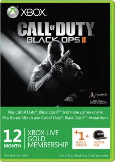 Call of Duty  Black Ops Branded Xbox LIVE Subscription 12 Months (Plus 1 Month Free)       Games Accessories