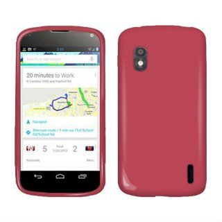 LG Google Nexus 4 E960 Hot Pink TPU Skin Cover Cell Phones & Accessories