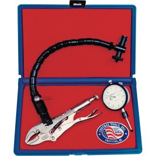Central Tool Dial Indicator Set with Flex-Arm and Vise Grip  Calipers