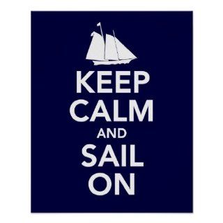 Keep Calm and Sail On print or poster  