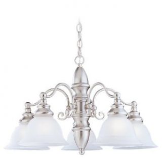 Sea Gull Lighting 31051 962 Canterbury Five Light Chandelier, Brushed Nickel Finish with Satin Etched Glass    