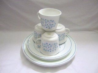 Set of 12   Vintage 1970 Corning Ware Corelle BLUE HEATHER   4 Dinner Plates, 4 Luncheon Plates and 4 Cups Kitchen & Dining