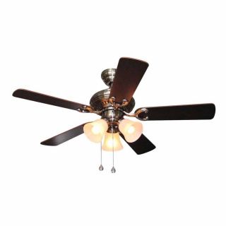 Harbor Breeze 44 in Polished Pewter Multi Position Ceiling Fan with Light Kit