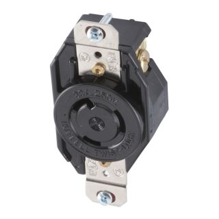 Hubbell 20 Amp 250 Volt Black 3 Wire Grounding Connector