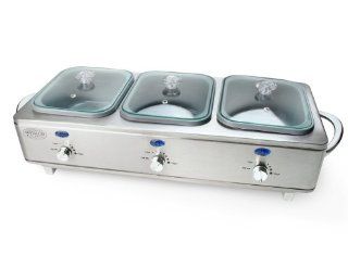 Nostalgia Electrics BCS 998 3 Station Buffet Server, Stainless Steel Chafing Dishes Kitchen & Dining