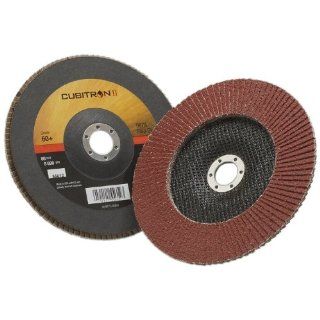 3M Cubitron II Flap Disc 967A, Type 27, Cloth, Ceramic Grain, 7" Diameter, 60+ Grit, Brown (Pack of 5) Abrasive Flap Discs