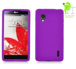 Bundle Accessory for Sprint LG Optimus G (LS970) 4G LTE (NOT for AT&T)   Purple Silicone Rubber Skin Designer Protective Soft Case Cover + MyDroid Transparent/Clear Decal Cell Phones & Accessories