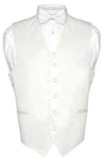 Men's Dress Vest BOWTie WHITE Color Bow Tie Set for Suit or Tuxedo at  Mens Clothing store
