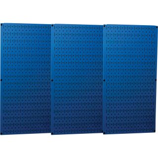 Wall Control Industrial Metal Pegboard — Blue, Three 16in. x 32in. Panels, Model# 35-P-3248BU  Pegboards