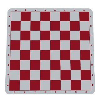 WE Games Red Silicone Tournament Chess Mat   20 Inch Board with 2.25 Inch Squares with Algebraic Notation Toys & Games