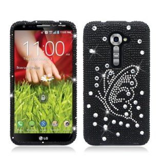 AIMO Dazzling Diamond Bling Case for LG G2 VS980I [Verizon]   (Butterfly   Black) Cell Phones & Accessories