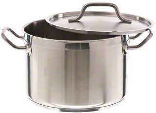 Update International SPS 8 SuperSteel 18/8 Stainless Steel Induction Ready Stock Pot with Cover, 8 Quart, Natural Kitchen & Dining