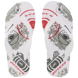 Dunlop Mens Graphic Flip Flops   White/Grey/Red      Clothing