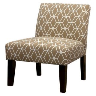 Avington Upholstered Slipper Chair   Tan/White Geo