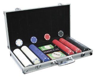 Jackpot Poker Deluxe 300 Count Casino Poker Chip Set in Aluminum Case  Sports & Outdoors