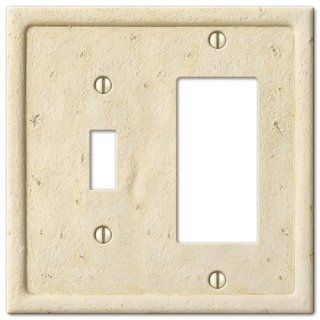Textured Stone Ivory   1 Toggle/1 Rocker Wallplate   Electrical Distribution Wall Plates