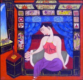 Contemporary Chinese Art / Chinese Modern Art Chinese Oil Painting   Lady  