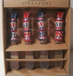 Cheese Spreaders (Butter and Dips), Set of 4, Uncle Sam Hat Patriotic Kitchen & Dining