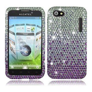 Alcatel Ot 995 Purple Waterfall Full Rhinestones Cell Phones & Accessories