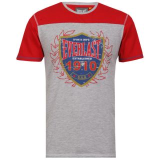 Everlast Mens 2 Pack T Shirts   Grey/Red & Royal      Clothing