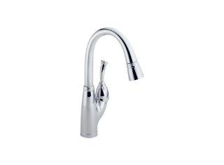 Delta Faucet 999 Allora Single Handle Pull Down Bar Faucet, Chrome   Bar Sink Faucets  