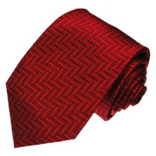 LORENZO CANA   Italian 100% Pure Silk Tie Jacquard Necktie Red Burgundy Herringbone Pattern   84122 at  Mens Clothing store