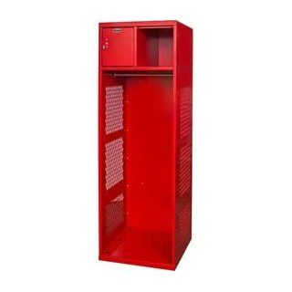 Hallowell Gear Locker, 24"W X 18"D X 72"H, W/Top Shelf, Security Box, Relay Red, Unassembled  Office Storage Lockers 