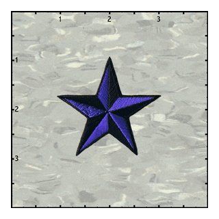 2 Inch Nautical Tattoo 3D Star Embroidered Iron On Applique Patch FD   Purple