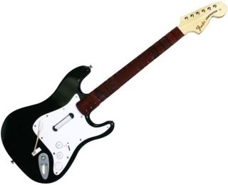Rock Band 3 Xbox 360 Wireless Fender™ Stratocaster™ Guitar Controller (Black)      Games Accessories