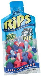 Cool Tropics RIPS Pouch Packs   Cool Blue Razz 100% Juice Slush, 5 Ounce Pouches (Pack of 20)  Grocery & Gourmet Food