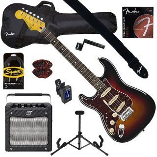 Fender Squier Classic Vibe Left Handed Strat '60s Sunburst BUNDLE w/ Amplifier, Gig Bag, Tuner & Strap Musical Instruments