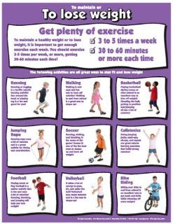 Lose Weight Exercise 17" X 22" Laminated Poster   Fitness Charts And Planners