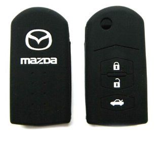 Black Mazda Remote Key Silicone Cover 3 Buttons Case Holder (Single Pack) for Mazda 2 3 5 6 CX7 CX9  Vehicle Remote Start 