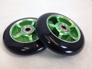 Metal Core Scooter Wheels 100mm BLACK and GREEN with FREE Bearings (scs scooter wheel mc)  Sports Scooter Wheels  Sports & Outdoors