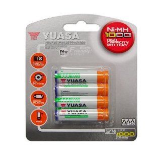 YUASA 4 Pack of AAA Ni MH Rechargeable Batteries (1000mAh) Electronics
