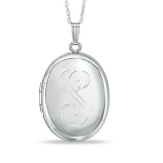 Personalized Oval Locket in Sterling Silver (1 Initial)   Zales