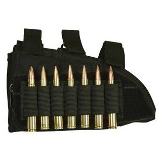 Ultimate Arms Gear Stealth Black Tactical Military Hunting Universal Sniper Rifle Gun Lefty Side Butt Stock Buttstock Cheek Rest Ammo Ammunition Holder Cartridges .223 5.56 7.62x39 7.62x54  Gun Stock Accessories  Sports & Outdoors