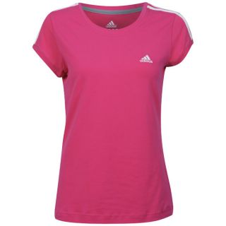 adidas Womens Essential T Shirt   Pink/White   14      Sports & Leisure
