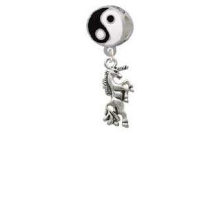 Unicorn Yin Yang Charm Bead Dangle Jewelry