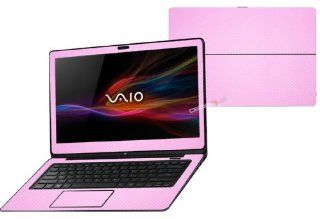 Decalrus   Sony Vaio Fit 14A Flip "FLIP" with 14" Touchscreen PINK Texture Carbon Fiber skin skins decal for case cover wrap CFvaioFlip14APink Cell Phones & Accessories