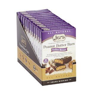 Jer's Toffee Break Dark Chocolate Peanut Butter Bars by the Case (12 Boxes / 24 Bars)  Chocolate Assortments And Samplers  Grocery & Gourmet Food