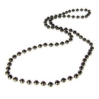 33" 7mm Black Mardi Gras Beads Toys & Games