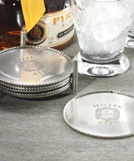 Zodax Set Of Six Hotel Ritz Coasters in Caddy Kitchen & Dining