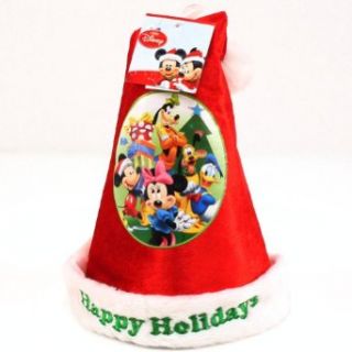 Kids Disney Mickey Minnie Velour Santa Christmas Hat Red with White Clothing