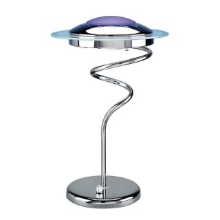Lite Source 17 in Chrome Indoor Table Lamp with Glass Shade