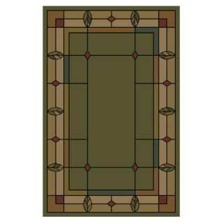 Shaw Living Leaf Point 9 ft 2 in x 12 ft 11 in Rectangular Green Transitional Area Rug