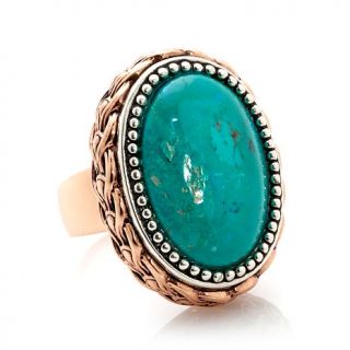 Studio Barse Oval Turquoise 2 Tone Copper and Sterling Silver Ring