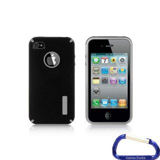 Gizmo Dorks Candy Hybrid TPU PC Truffle Case Cover for Apple iPhone 4S / 4   Black Gray Cell Phones & Accessories